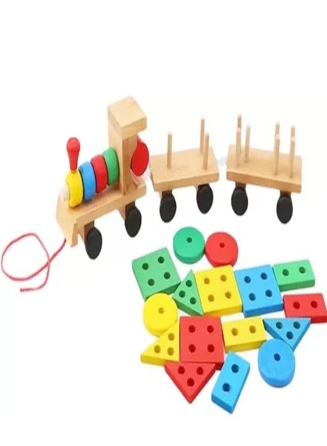 Manos Kids Educational Toy Train Set with Music, Lights and Wooden Puzzle Train Combo Pack for Toddlers and Preschoolers - Image 4